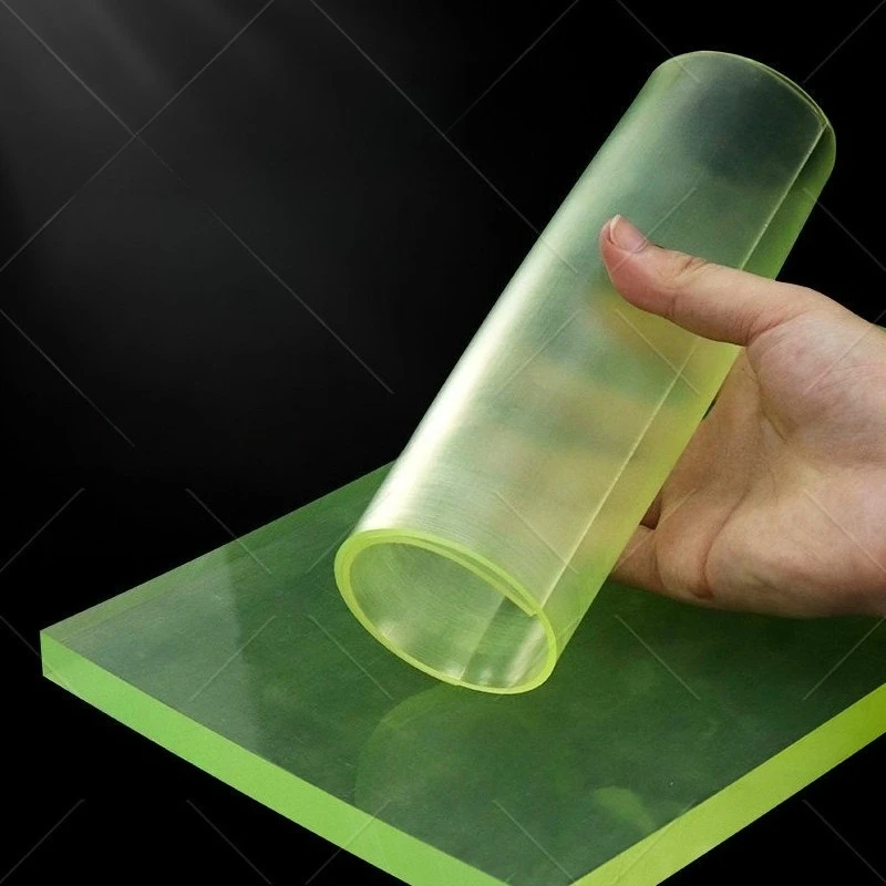 PU Sheet transparent Yellow-Green polyurethane Plate 100x100 200x200 300x300 400x400 500x500mm Thick 2mm 3mm 4mm 5mm 6mm -12mm