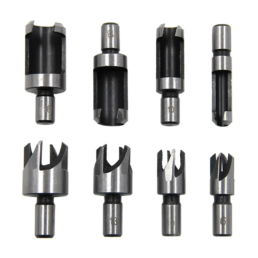 4/8pcs Wooden Plug Drill Removal Tool Set round Handle Barrel/Claw Type Woodworking Hole Opener Reaming Drill Bit Cutting Tool