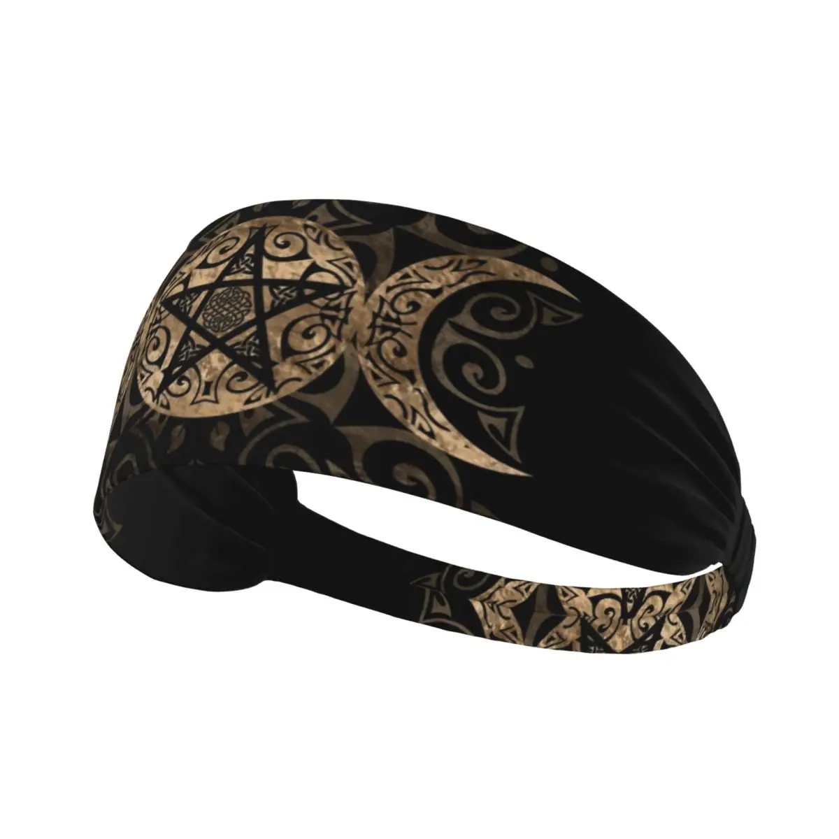 

Пользовательская Тройная Лунная богиня пентаграмма для тренировок языческая быстросохнущая повязка на голову для мужчин и женщин