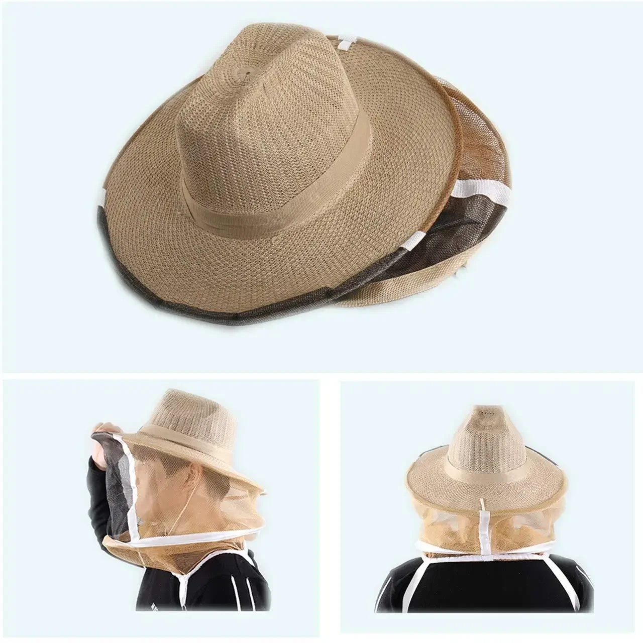Bee Hat Breathable Beekeepers Hat Beekeeper Hats With High Visibility Veil Face Protection Outdoor Bee Keeper Starting Kit