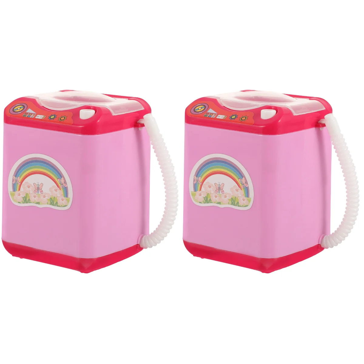 2 Pieces Toy Washing Machine Kids Plaything Household Appliance Toddler Power Washer