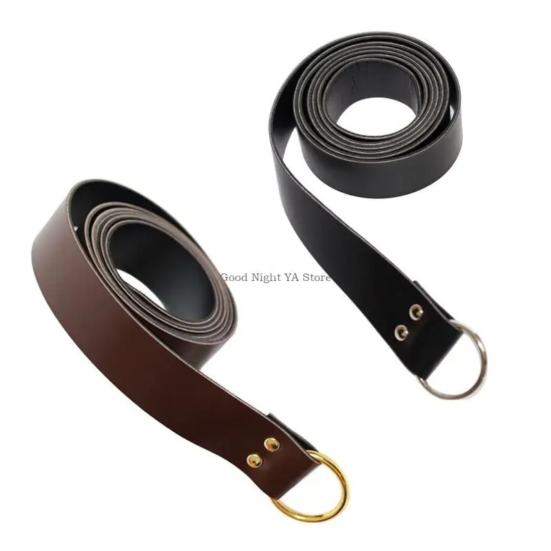 حزام القرون الوسطى Vegvisir عصر النهضة فارس أبازيم حزام بولي Leather جلد O حلقة حزام جلد ريترو حزام للرجال