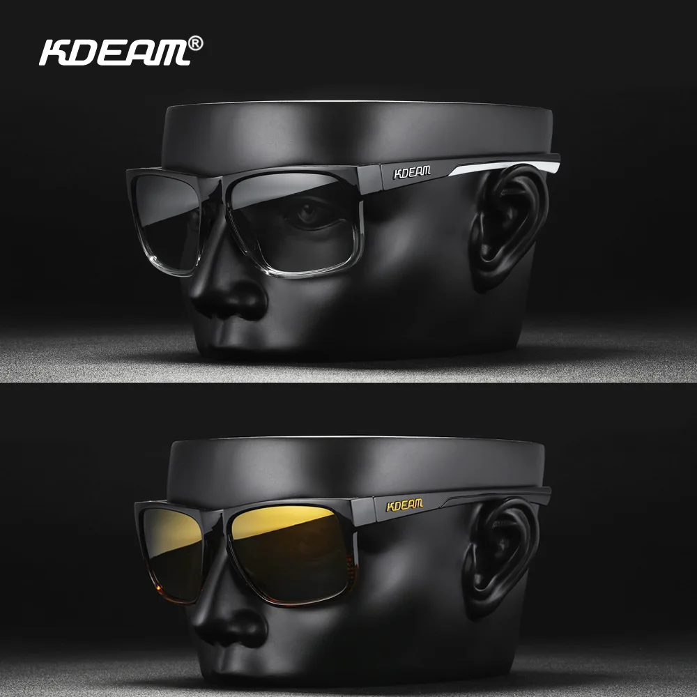 KDEAM New Polarized Sunglasses for Men and Women Square Colorful Outdoor Leisure Sun Glasses Photochromic Fishing Glasses KD530