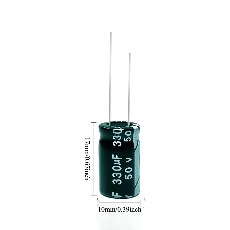 

100pcs 50V 330uF Electrolytic Capacitor 105C High Temp Radial Long Life 10x17mm for Power Supply Electronics