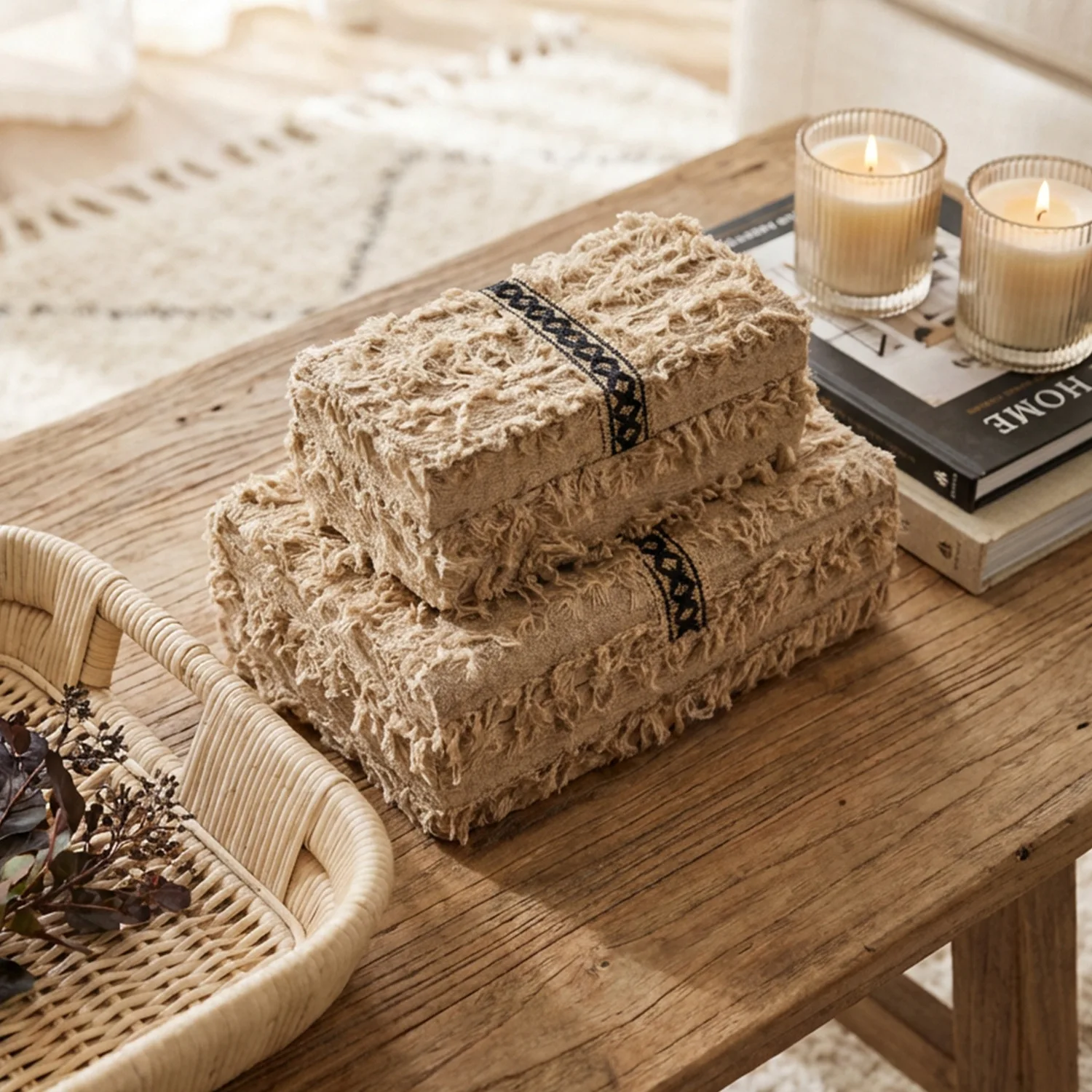 Cream log wind soft decoration box packing box living room desktop art decoration ornament