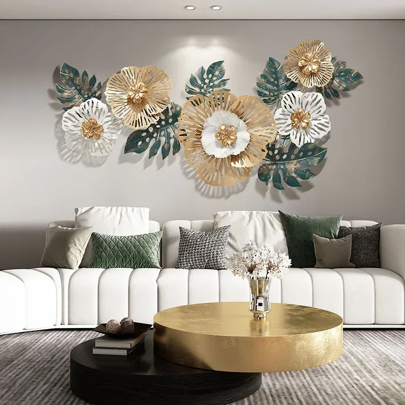 

Sofa Background Wall Decoration Painting Living Room High-end Atmospheric Wrought Iron Abstract Wall Hanging Flowers