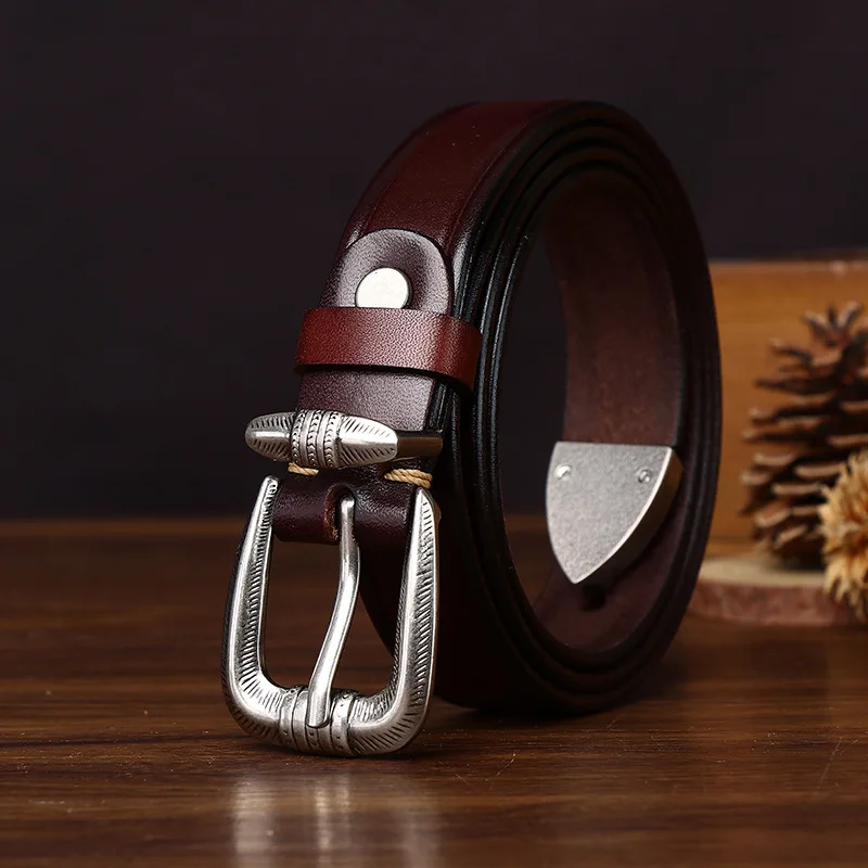 Handmade Vegetable Tanned First Layer Cowhide Unisex Belt Casual Fashion Pin Buckle Versatile Pants Belt
