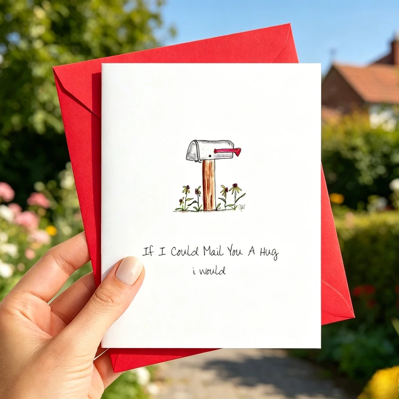 Watercolor mailbox, you want me to send greeting cards, sweet long-distance hug quotes, paper gifts for family members