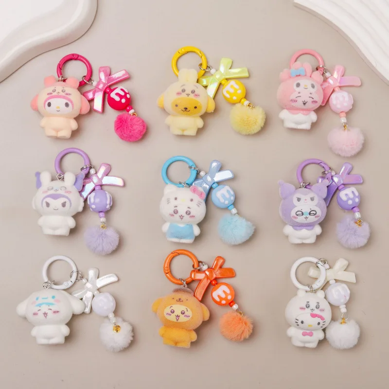 

Брелок Hello Kitty Kuromi, милый аксессуар для телефона, эстетичный кулон, мультяшный брелок, подарок для друзей, сувенир для вечеринки