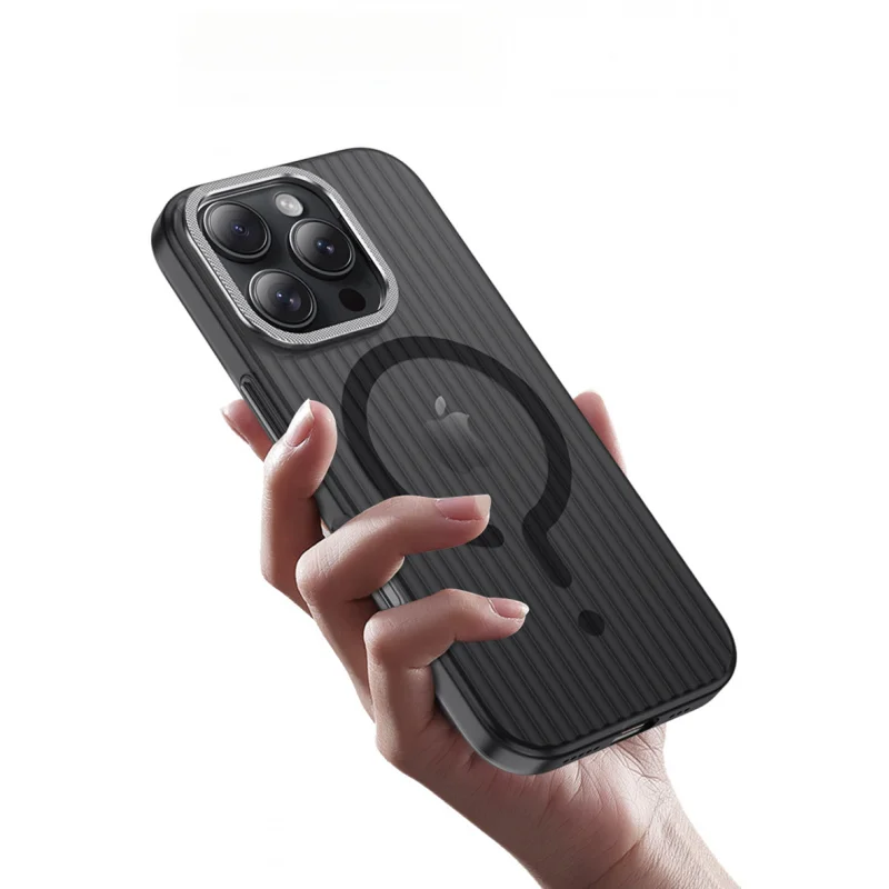 

iphone Parisian pattern question mark magnetic corrugated frosted case suitable for useiphone iPhone15ProThe phone case has a h