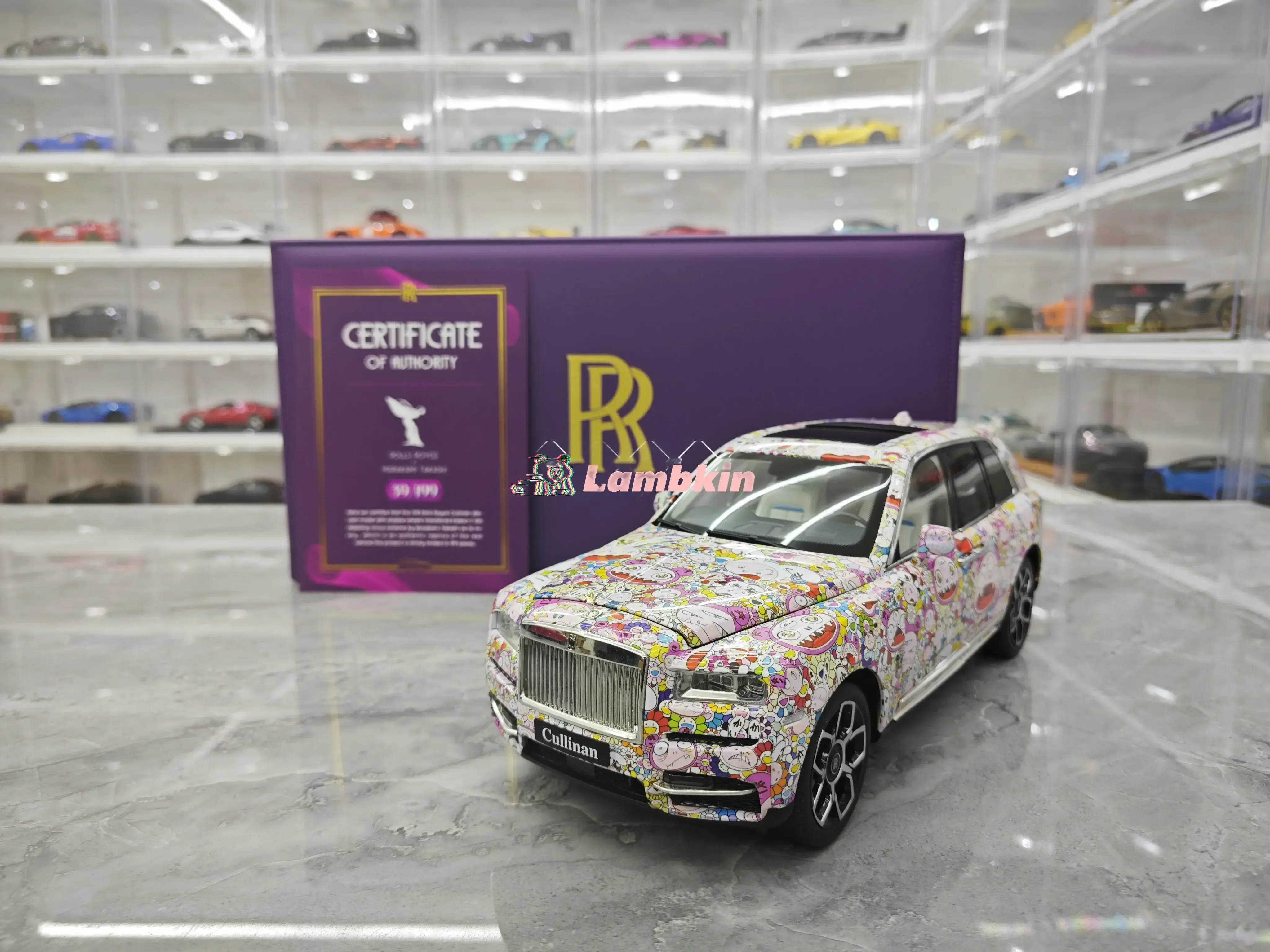 Model Decoration 1:18 Car Model For Rolls-Royce Cullinan BB Edition Limited Replica Alloy Collectible Gifts Sunflower Monopoly