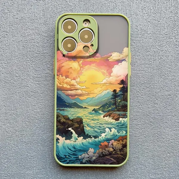 Sonnenaufgangslandschaft Handyhülle für iPhone 17 15 14 Plus Pro Max 16 13 12 11 Pro Max Mini XR X XS Plus Wunderschöne Mountain River Cover – Detail 6