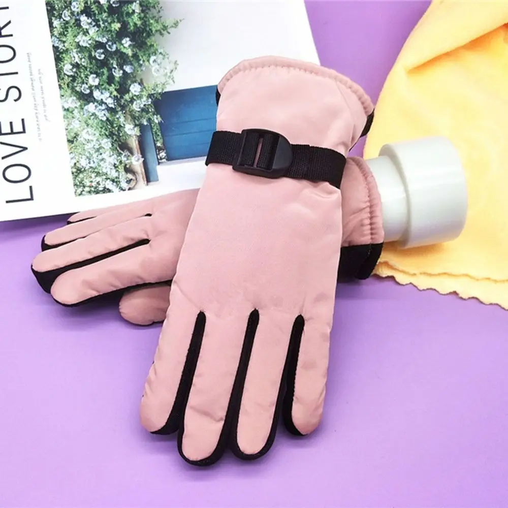 New Fashion Windproof Ski Gloves Waterproof Non-slip Kid Gloves Thicken Warm Warm Gloves Children