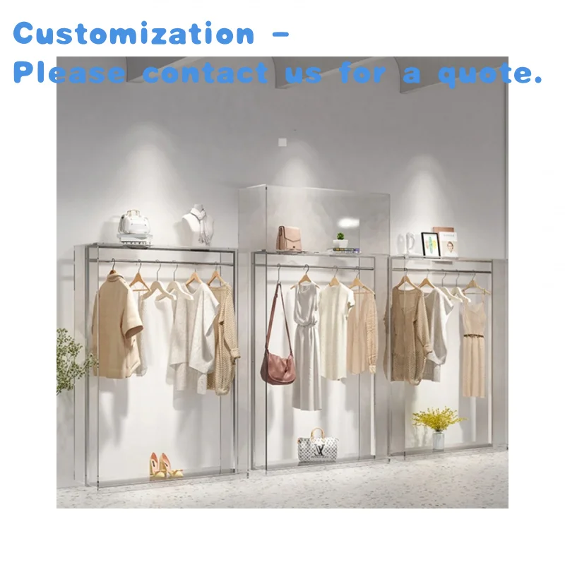 

custom.Acrylic Clothing Display Rack Transparent Display Cloth Cabinet Multifunctional Acrylic Shelves Rack Boutique