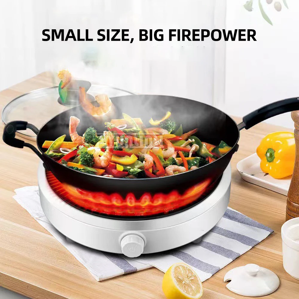 بوتاجاز حثي ذكي مستدير محمول ، منزل عالي الطاقة ، لوح كريستالي أسود ، شو W