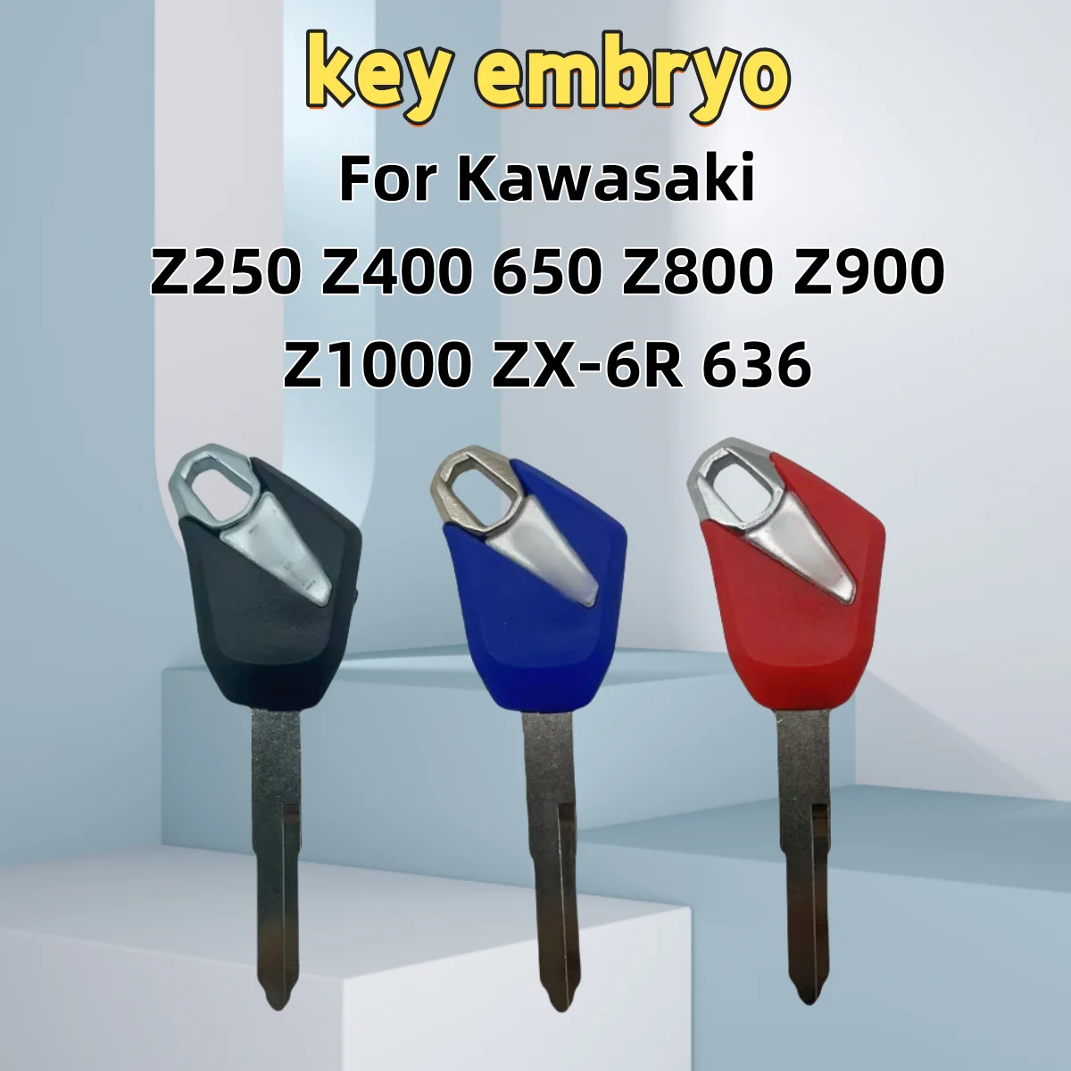 

30PC For Kawasaki Z250 Z400 650 Z800 Z900 Z1000 ZX-6R 636 Blank Key Motorcycle Replace Uncut Keys can be placed anti-theft chip