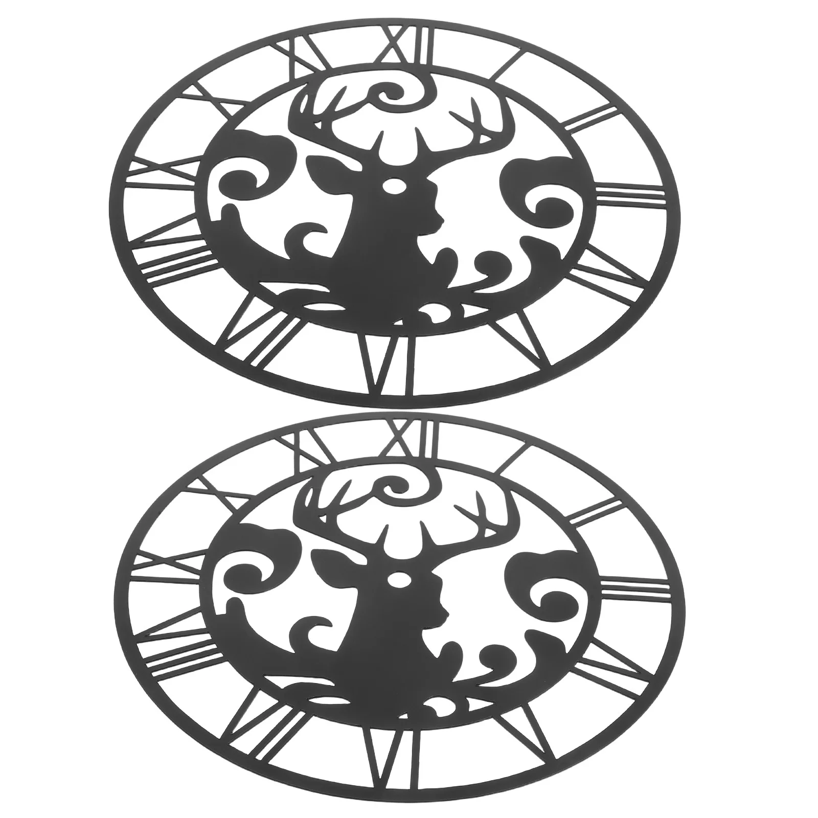 

2Pcs Unique Deer Design Acrylic Mirror Wall Clock Face Sticker Easy Install DIY Decal for Home Decor Living Room Hotel