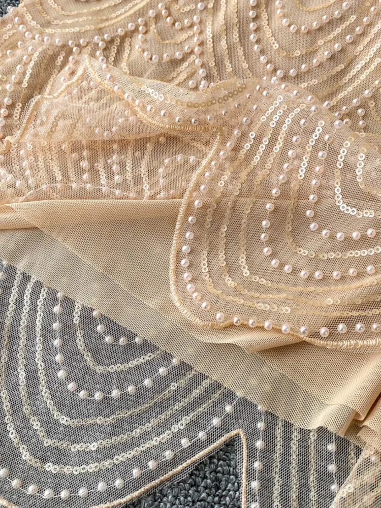 Colete f slim fit, gola redonda, sem mangas, enfeite pesado, lantejoulas brilhantes, novo design, formato de arco, top...