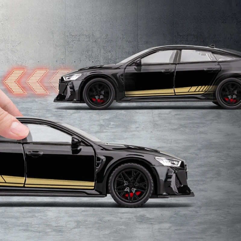 1:32 Audi RS7 Sportback จําลอง Diecast โลหะผสมรุ่นรถเสียงดึงกลับคอลเลกชันของเล่นเด็กของขวัญ