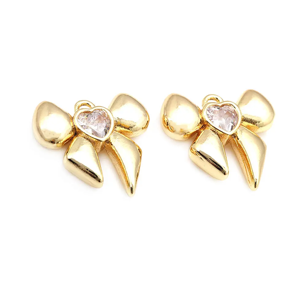 18K Gold Color Brass Bow-knot Charms Pendants High Quality Necklace Earrings Diy Jewelry Accessories Rosediy official-website