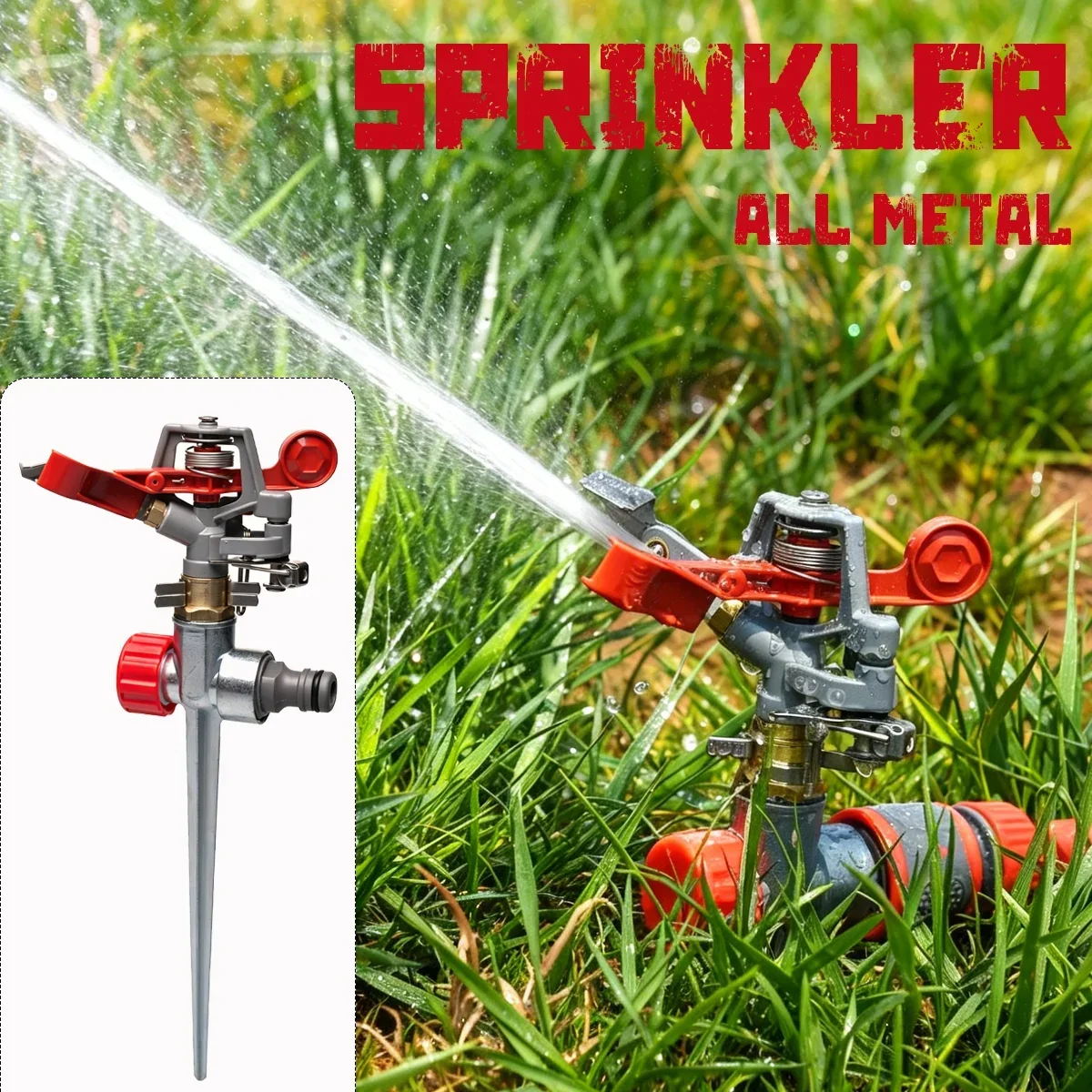 Automatic Rotating Water Sprinkler for Garden Lawn Irrigation 360 Degree Yard Coverage Sprayer Outdoor Plant Watering Tool