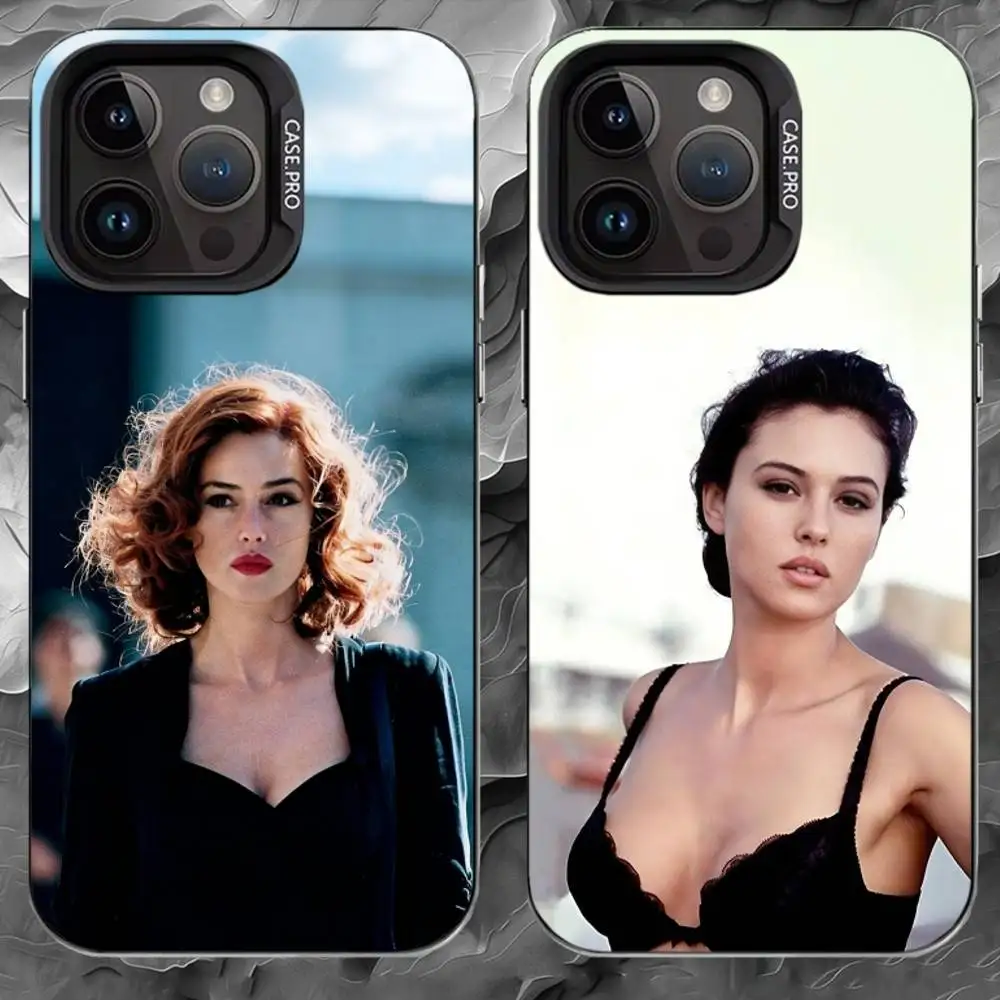 

M-Monica Bellucci Phone Case For iPhone 17 16 15 14 13 12 11 Pro Max Plus Silver Matte Black Cover
