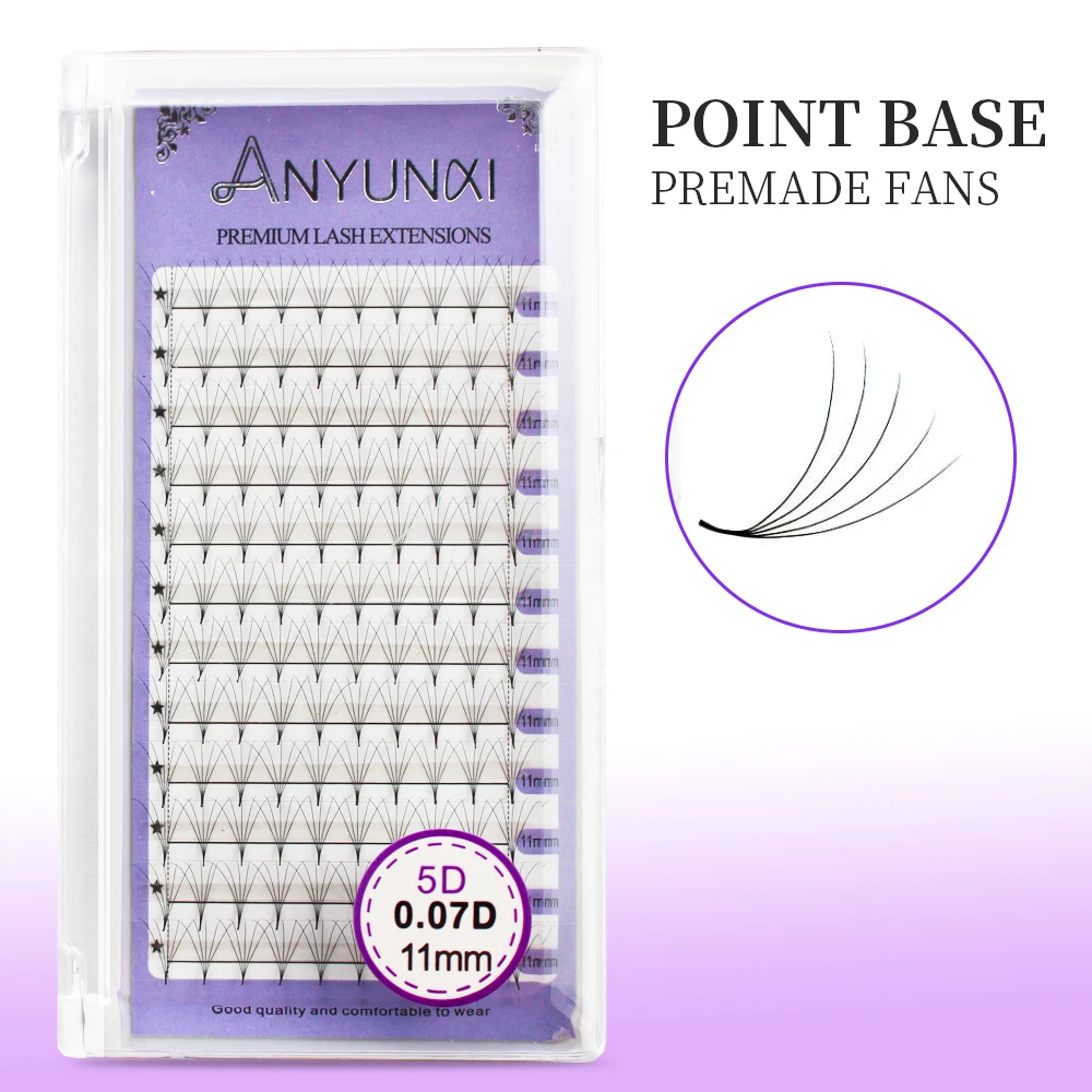 ANYUNXI 5D 6D 10D 12D 14D 16D 20D Russian Volume Eyelashes Extension Point Stem Premade Fans Mink Individual Lash Eyelashes