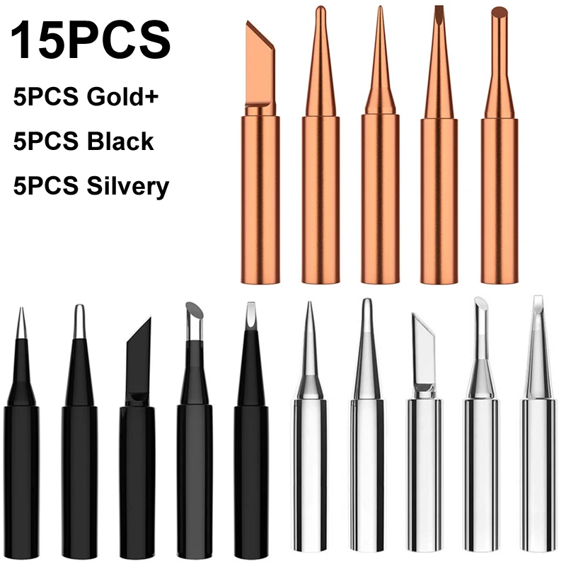 5PCS 900M-I+B+K+2.4D+3C pure copper soldering iron head inside hot bare Electric tip For Cell Phone Repair Watch Laptop Tool
