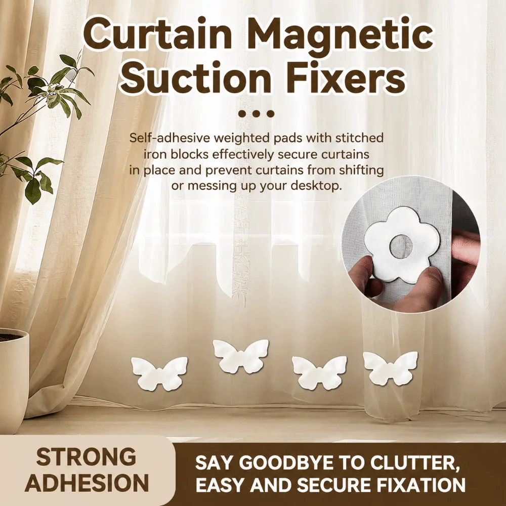 Light Block Magnet Curtain Clip Snap Lock No Drill Mount Shade Close Buckle Hidden Silhouette Strong Hold Home Decor Gear