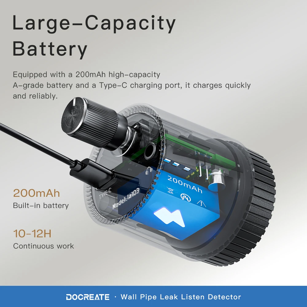 Water Leak Detector Multi-functional Sound Detector For Pipe Water Leak Suitable for leak detection of various construction Pipe