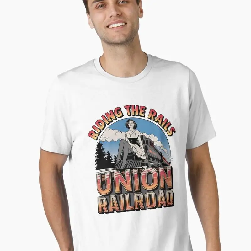 Union Railroad Riding The Rails Union Pacific Railroad Polar Express Riding The Train American Train Essential T-Shirt