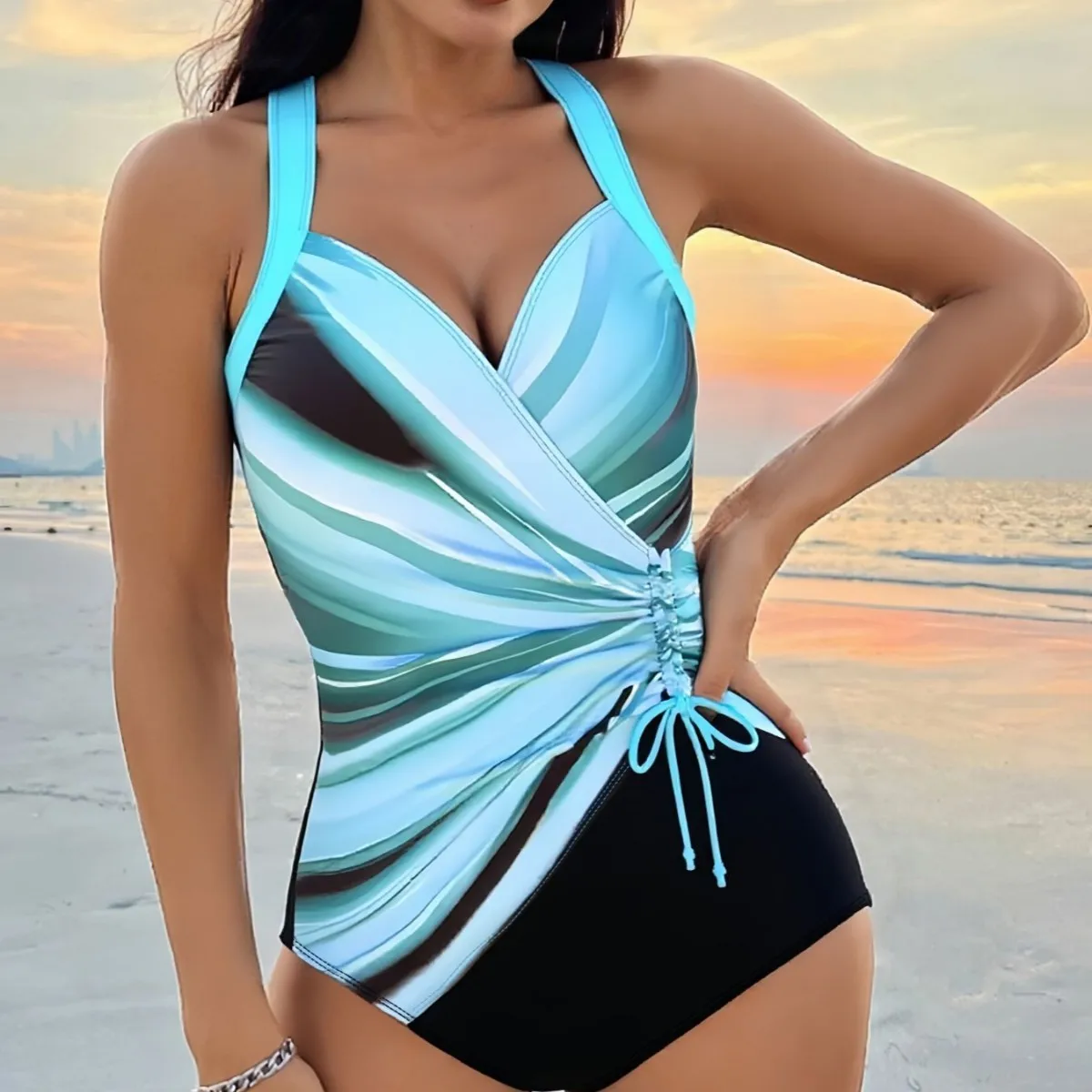 

2025 New One-piece Women's Swimsuit Outdoor Beach Casual Fashion Swimsuit Plus Size Swimwear Female Bathing Suit Maillot De Bain