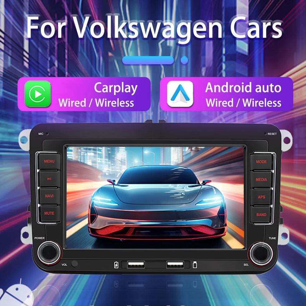 Android Car Radio 2Din For VW Golf 5 6 Volkswagen Passat B6 B7 CC Jetta Wireless Carplay Multimedia Navigation GPS Wifi or 4GLTE