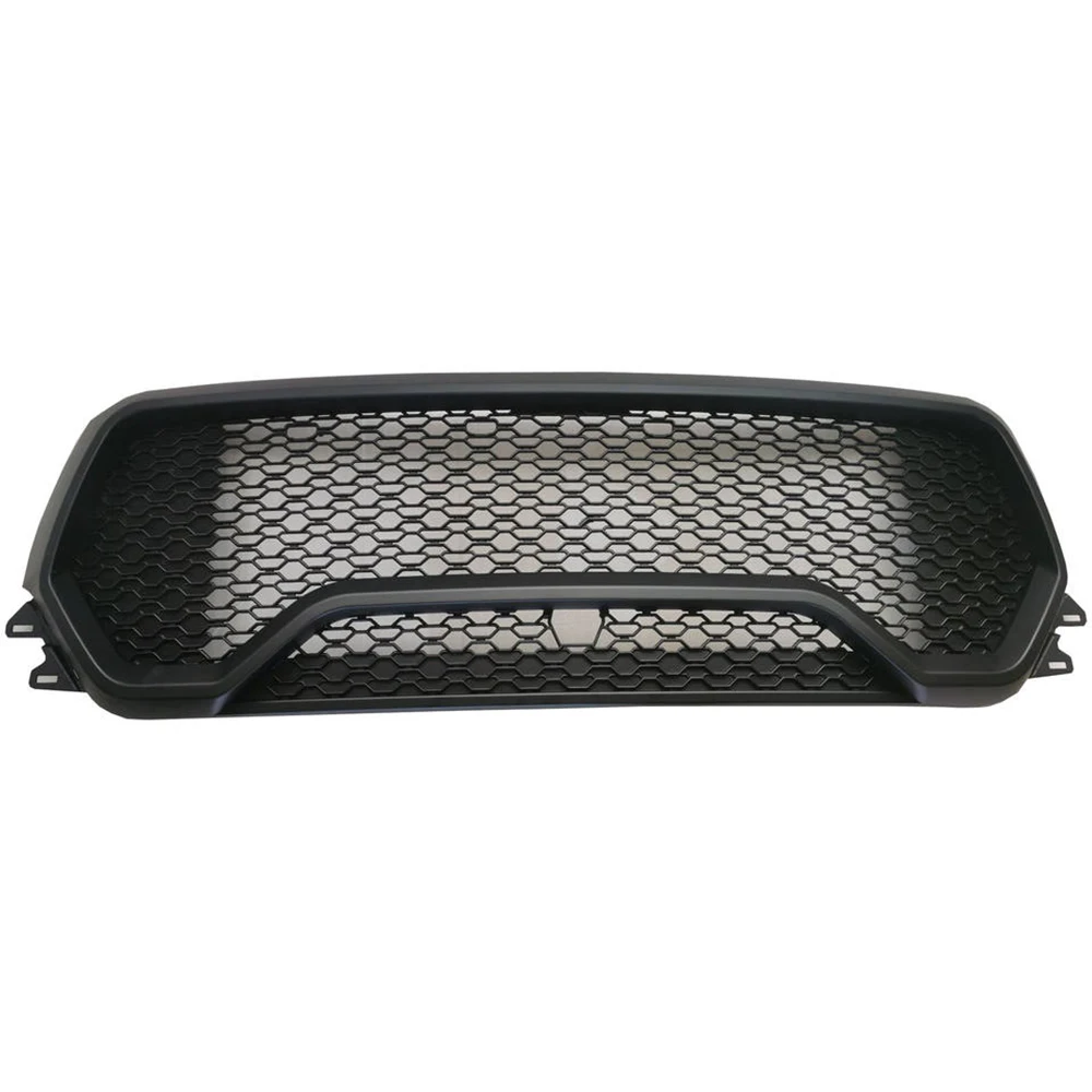 TRX Style Front Mesh Grill Fit For Dodge Ram 1500 2019 2020 2021 2022 Upper Grid Replace Grille ABS With LED Lights W/Letter