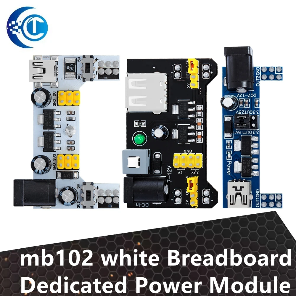 1PCS  Breadboard Power Supply Module MB102!white Breadboard Dedicated Power Module 2-way 3.3V 5V MB-102 Solderless Bread Board