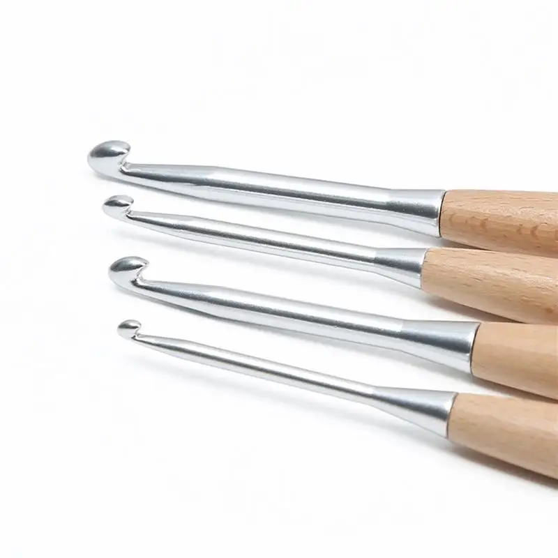 3-12mm Wooden Handle Crochet Hook for Needlework Handmade Crochet for Knitting and Accessories Tool Single Head Wool Crocheting