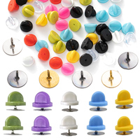 50pcs PVC Rubber Pin Backs Butterfly Clutch Cap Keepers Replacement for DIY Uniform Badges Lapel Pin Brooch Holder Clasp Making