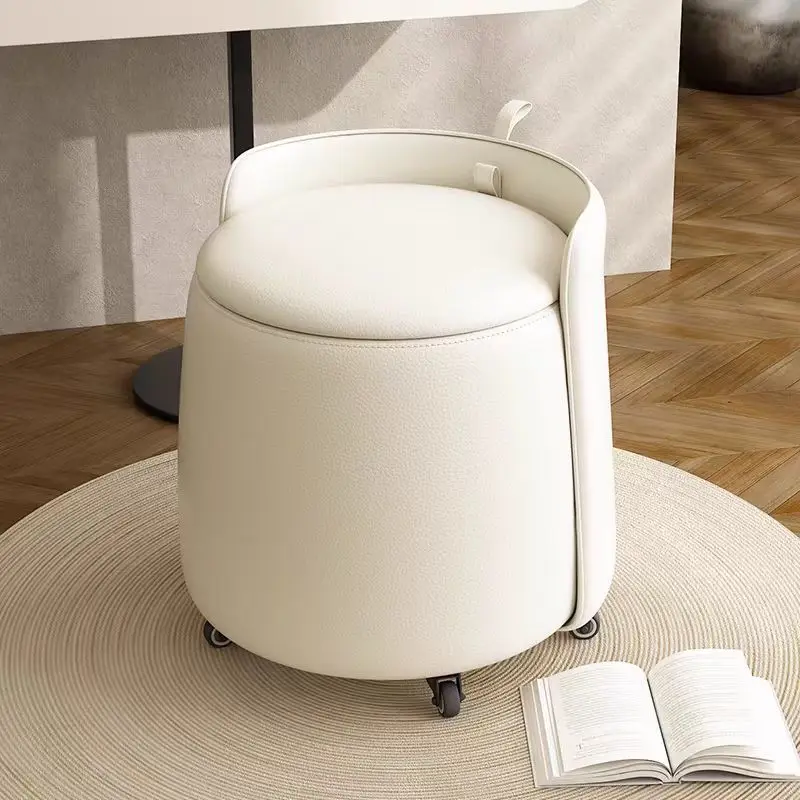Storage makeup storage stool pulley backrest low stool dresser dressing stool  high-end solid wood coffee table