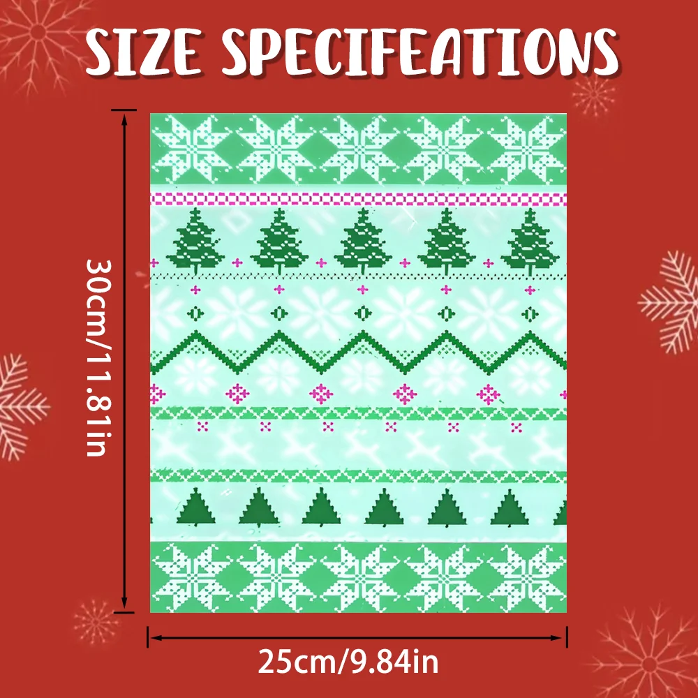 10 أوراق فينيل متماسكة على طراز عيد الميلاد مقاس 12 × 9.8 بوصة - سهلة القطع/الإزالة، مريح للكي، يعزز اهتزاز عيد الميلاد #2