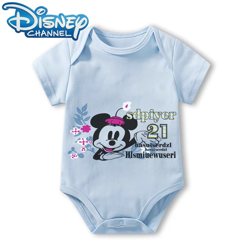 Baby Clothes Bodysuit for Newborn Infant Jumpsuit Boys Girls Disney Mickey Mouse Short Sleeves Romper Onesies 0 To 12 Months