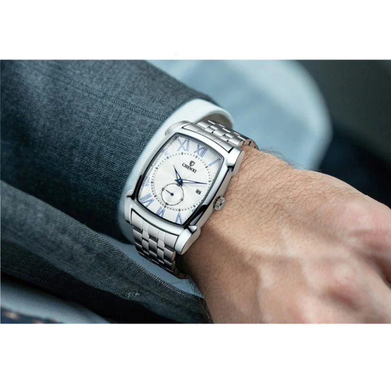 Мужские кварцевые часы CHENXI 8209, роскошные деловые модные водонепроницаемые наручные часы с квадратным циферблатом и хронографом для мужчин, подарки