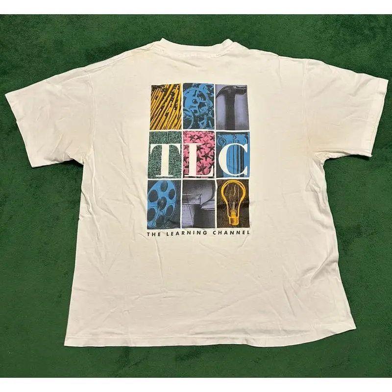 

Винтажная футболка 90-х годов The Learning Channel TV, размер мужской большой L-фильм TLC