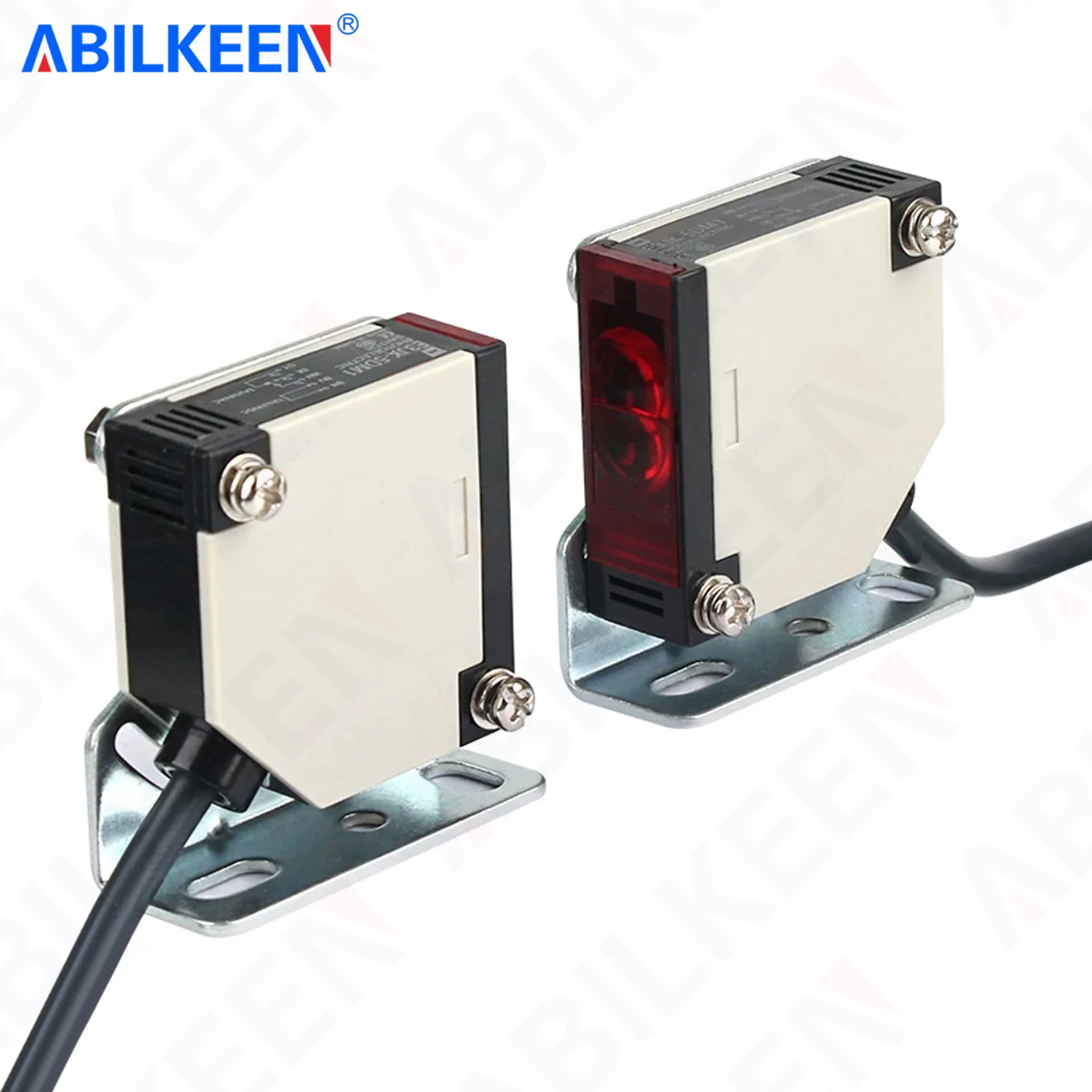 ABILKEEN E3JK-5DM 5Meter Detection Distance Infrared Sensing photoelectric Sensor Switch DC12-24V/AC110-220V Gate Safety Switch