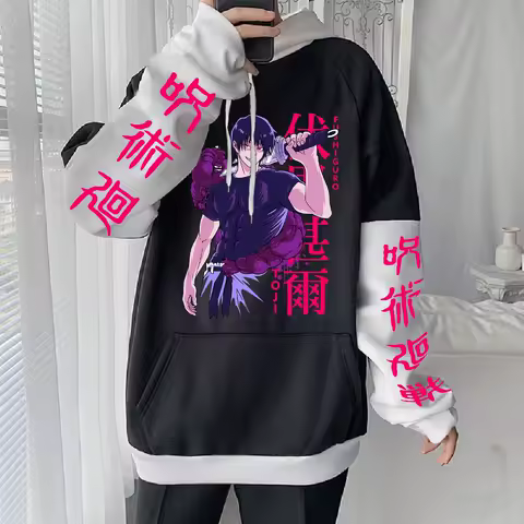 Hot Anime Jujutsu Kaisen Fushiguro Toji Graphic Print Hooded Men Women Y2k Hoodies Manga Plus Size Pullover Harajuku Sweatshirt