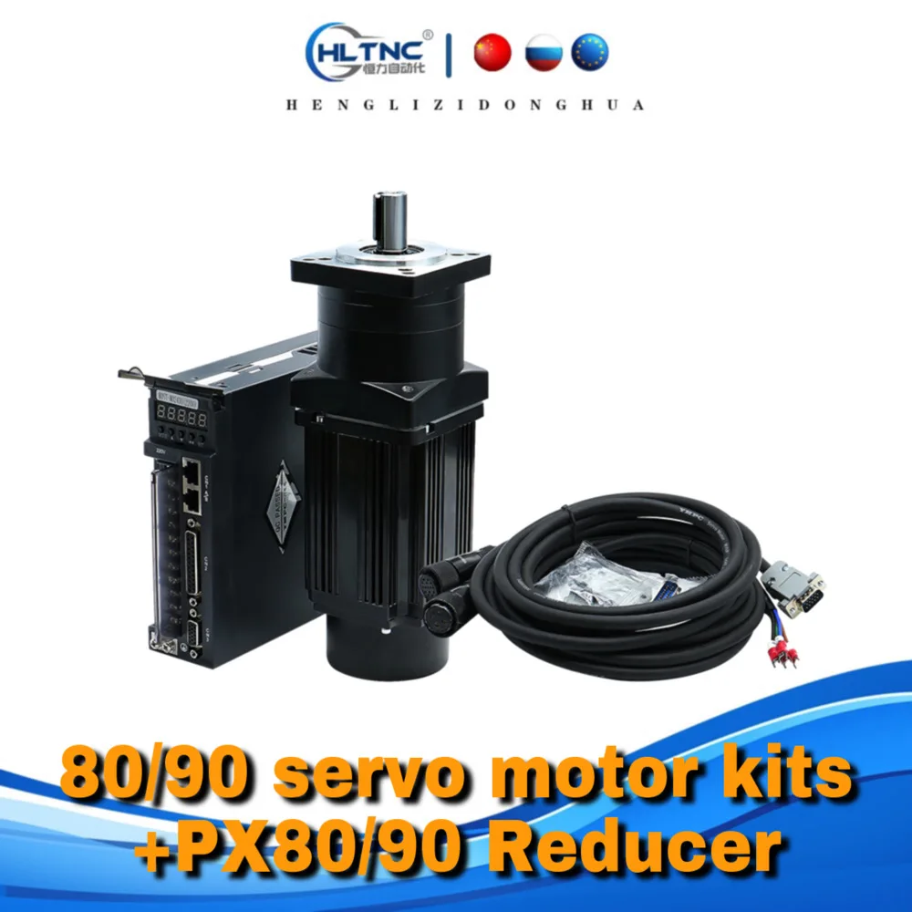 PX80 / PX90 reducer 80ST-M02430 /90ST-M02430 750w Servo Motor 2.4Nm with  AC driver A1-SVD15 kits 0.75kw for CNC Milling Machine