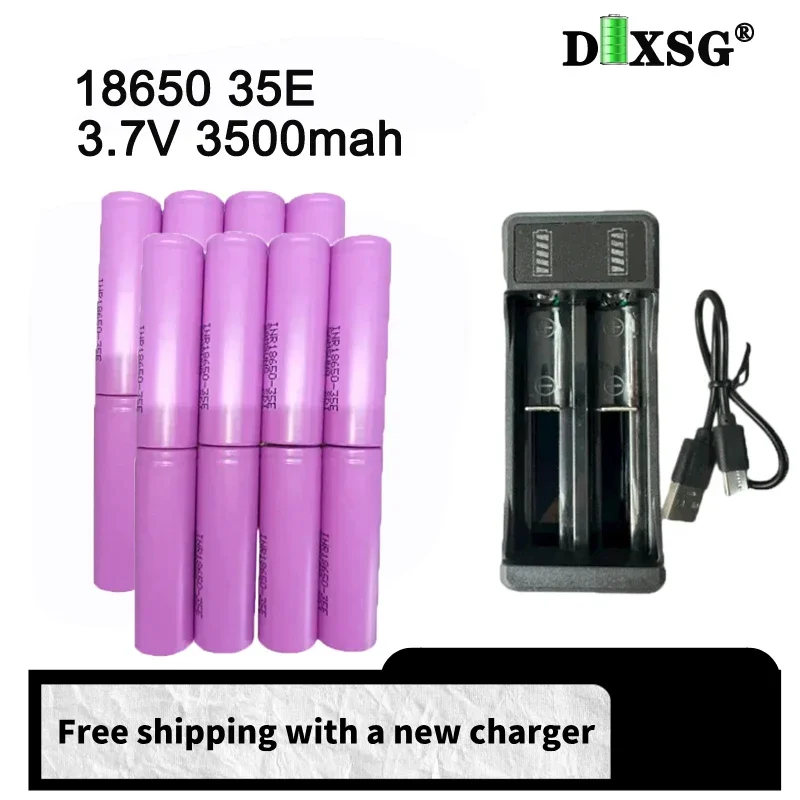 Free Shipping 100% Original for 18650 3500mAh 25A Discharge INR18650 35E 3500mAh Li-ion 3.7v Rechargable batteries 18650 Battery