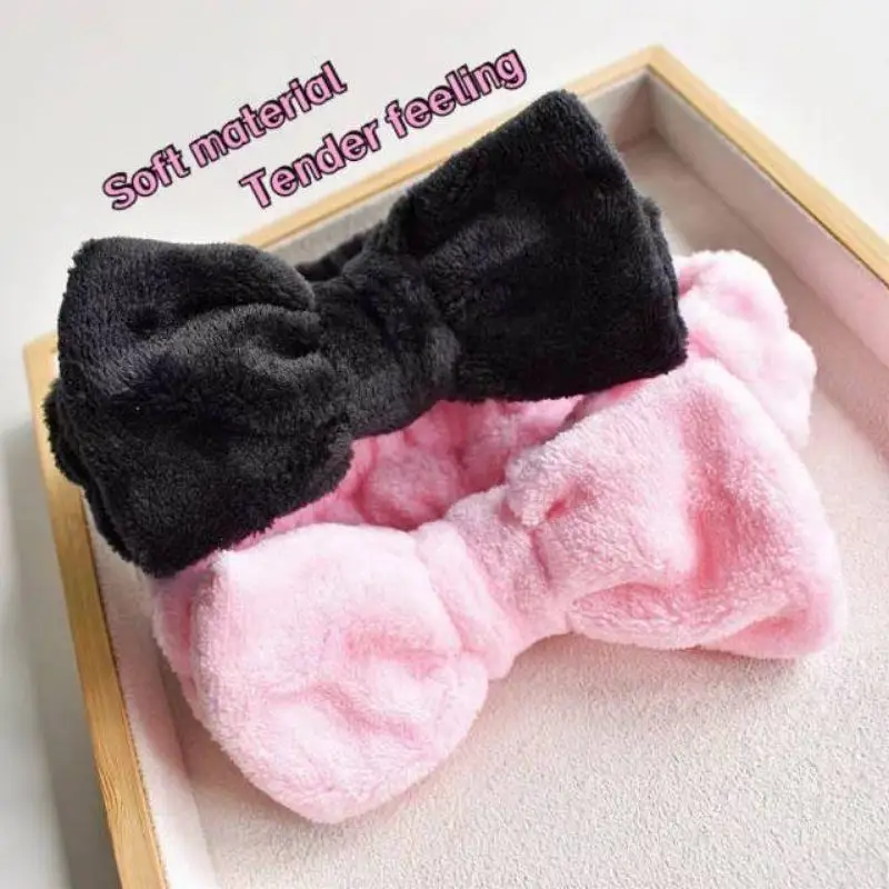 

Bow plush wrist strap face wash spa bracelet spa wrist guard water-absorbing and moisture-proof headband Makeup Towel Hair Bands