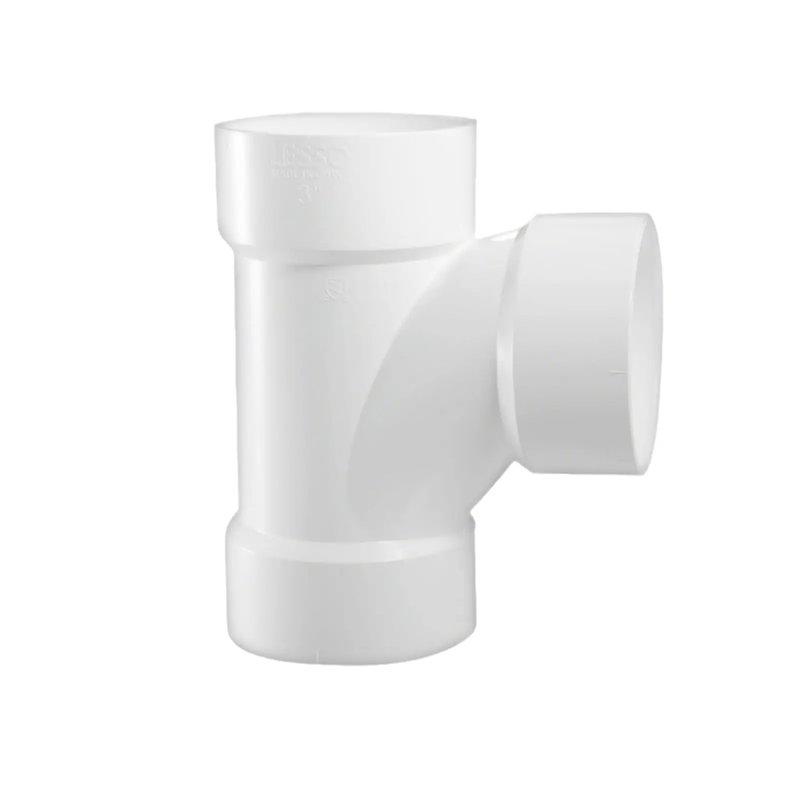 أنبوب LESSO PVC مقاس 3 بوصات DWV، تي شيرت صحي (جميع المحورات) استنزاف DWV ونفايات وفتحة (قطعة واحدة)
