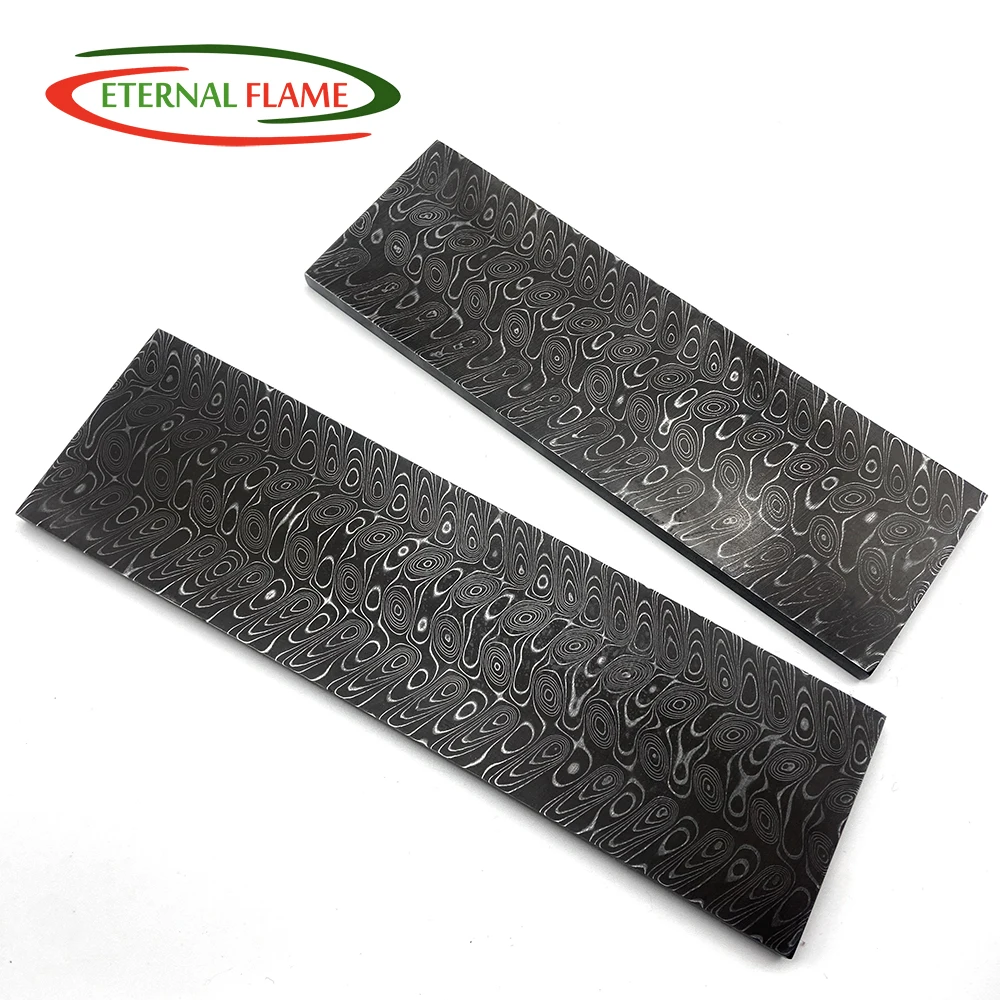 Damascus Billet Blanks Knife Steel DIY Knife Making Thick Material Stainless Steel Plate   Has Been Heat Treatment 61±0.5HRC