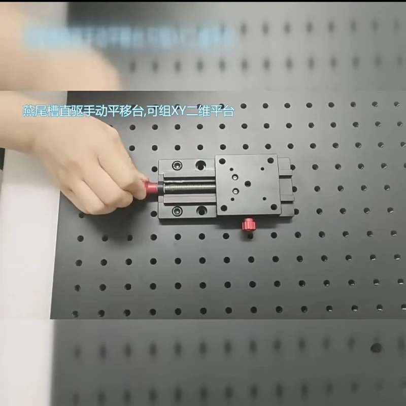 PT65-50 Manual Linear Translation Stage 50mm Travel Dovetail Guide Precision Fine Adjustment Slide Table for Lab Precision